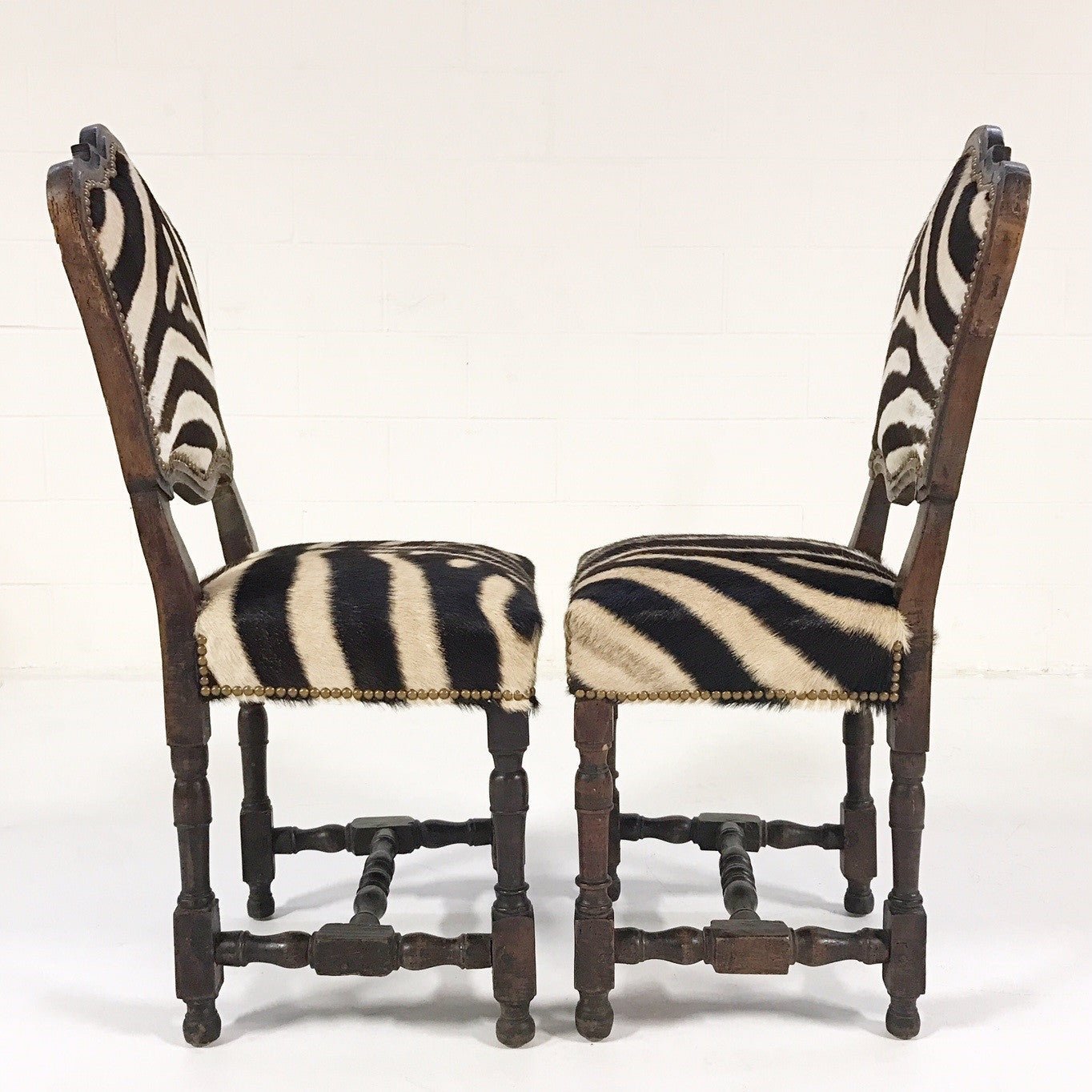 Side Chairs from Portugal in Zebra Hide, pair - FORSYTH