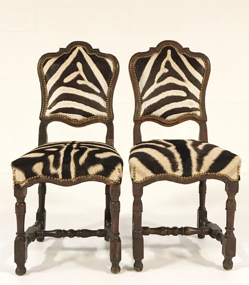 Side Chairs from Portugal in Zebra Hide, pair - FORSYTH