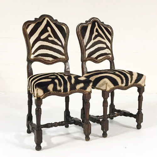 Side Chairs from Portugal in Zebra Hide, pair - FORSYTH