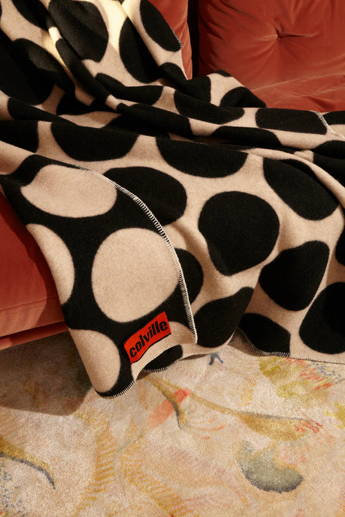 Polka Dot Blanket - Ecru and Black