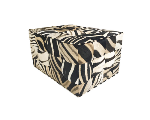 The Forsyth Patchwork Ottoman in Zebra - FORSYTH