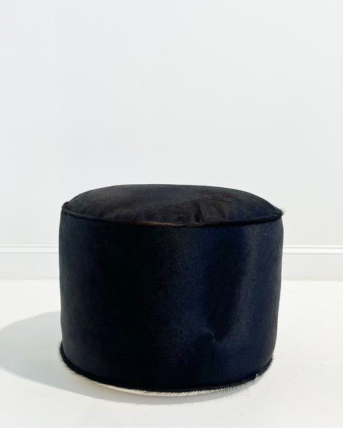 The Forsyth Pouf Ottoman in Black Cowhide 03