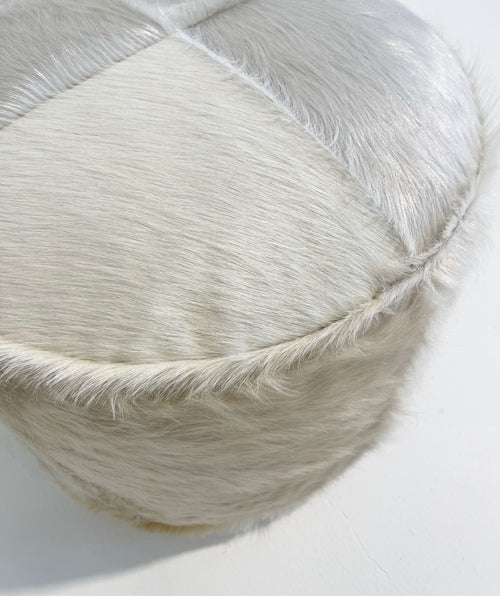 The Forsyth Pouf Ottoman in Ivory Cowhide 01