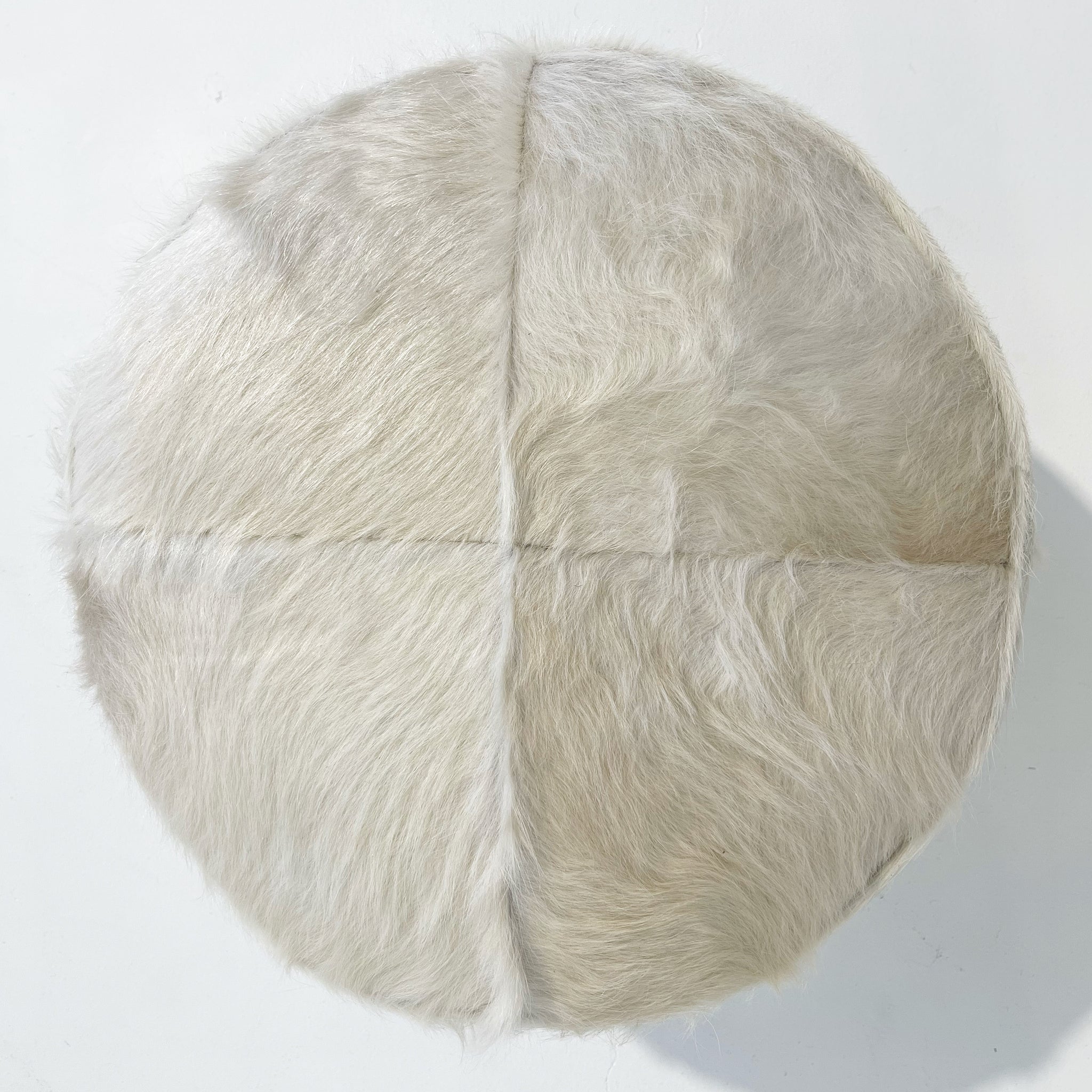 The Forsyth Pouf Ottoman in Ivory Cowhide 03