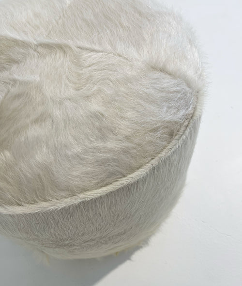 The Forsyth Pouf Ottoman in Ivory Cowhide 03