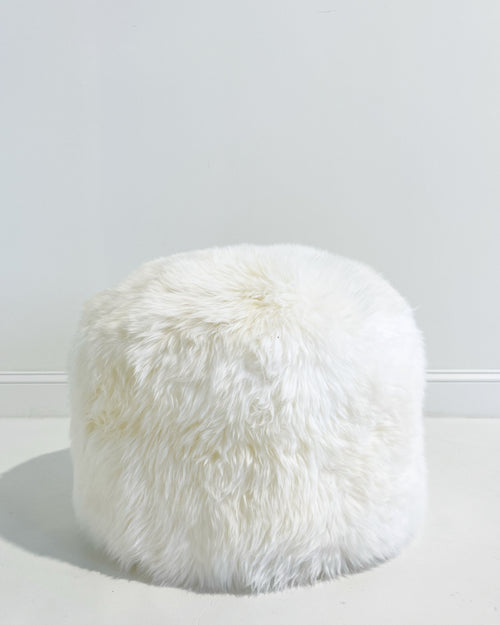 The Forsyth Pouf Ottoman in Sheepskin