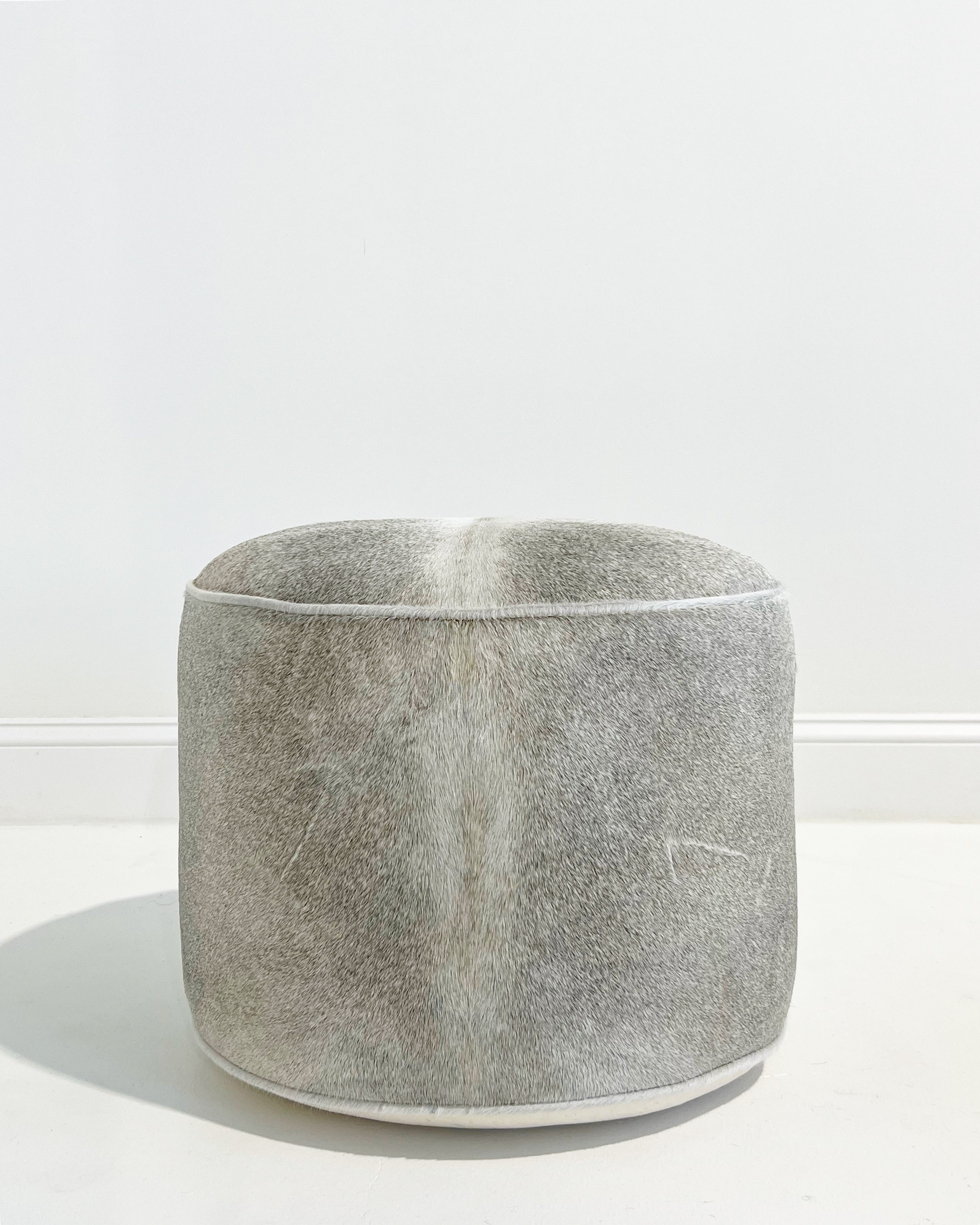 The Forsyth Pouf Ottoman in Salt and Pepper Cowhide 04