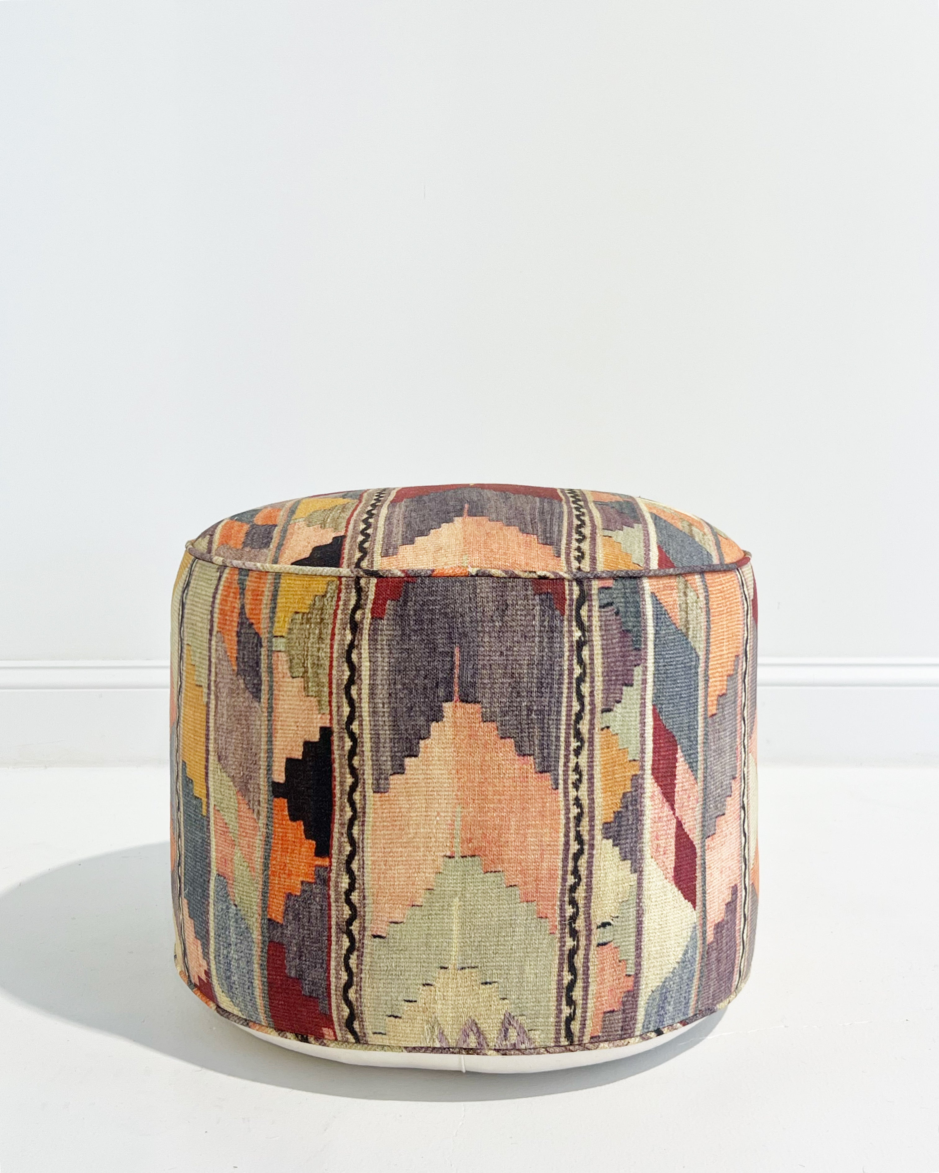The Forsyth Pouf Ottoman in St. Frank Shell Psychedelic Fabric