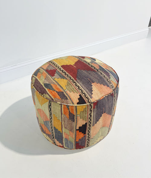 The Forsyth Pouf Ottoman in St. Frank Shell Psychedelic Fabric