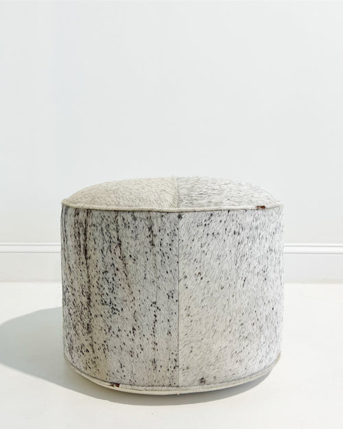 The Forsyth Pouf Ottoman in Speckled Cowhide 01