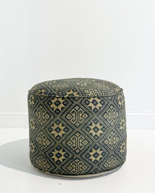 The Forsyth Pouf Ottoman in St. Frank Star Muong Fabric