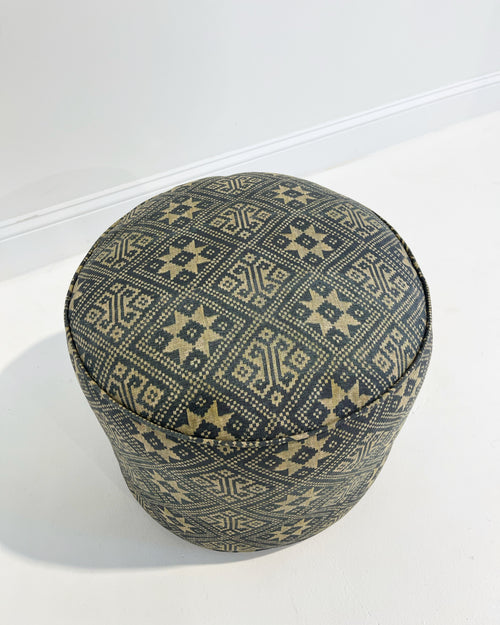 The Forsyth Pouf Ottoman in St. Frank Star Muong Fabric