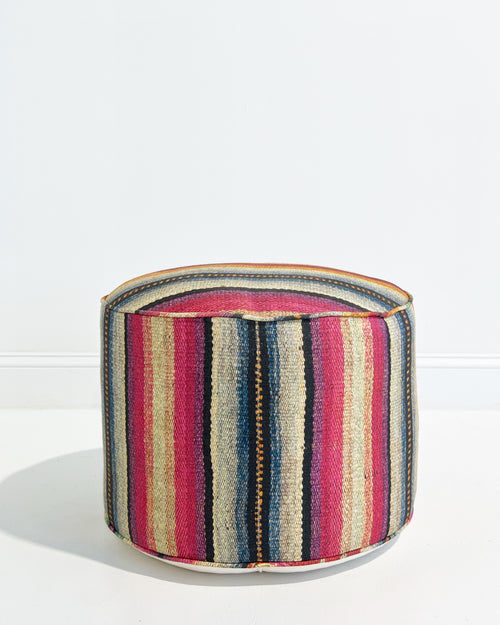 The Forsyth Pouf Ottoman in St. Frank Technicolor Frazada Fabric