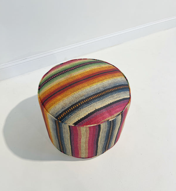 The Forsyth Pouf Ottoman in St. Frank Technicolor Frazada Fabric