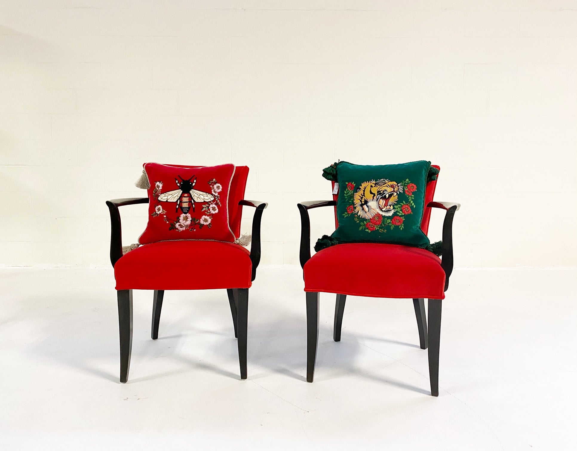Armchairs in Loro Piana Velvet, Pair - FORSYTH