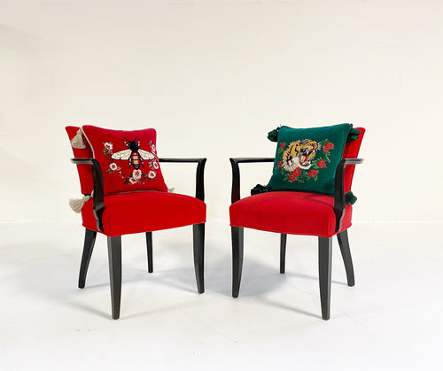 Armchairs in Loro Piana Velvet, Pair - FORSYTH