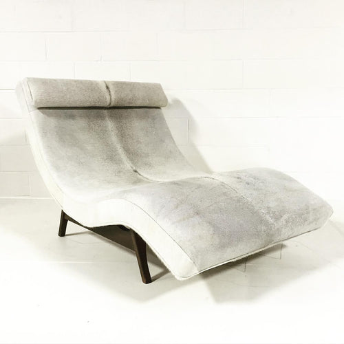 Wave Chaise Lounge in Brazilian Cowhide - FORSYTH