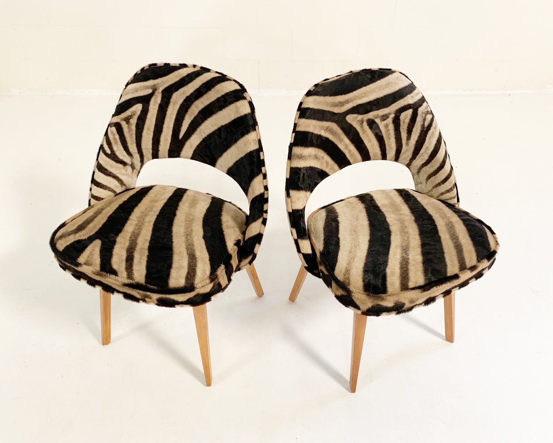 Executive Chairs in Zebra Hide, pair - FORSYTH
