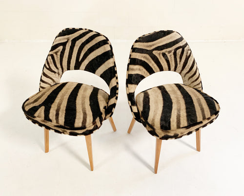 Executive Chairs in Zebra Hide, pair - FORSYTH