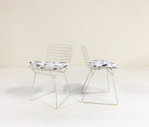 Bertoia Child's Chairs with "Flower Homicide" Cushions, pair - FORSYTH