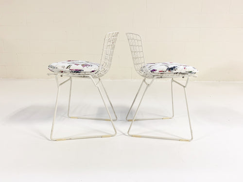Bertoia Child's Chairs with "Flower Homicide" Cushions, pair - FORSYTH