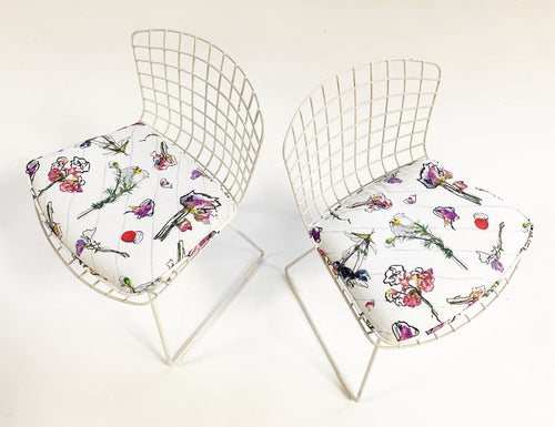 Bertoia Child's Chairs with "Flower Homicide" Cushions, pair - FORSYTH