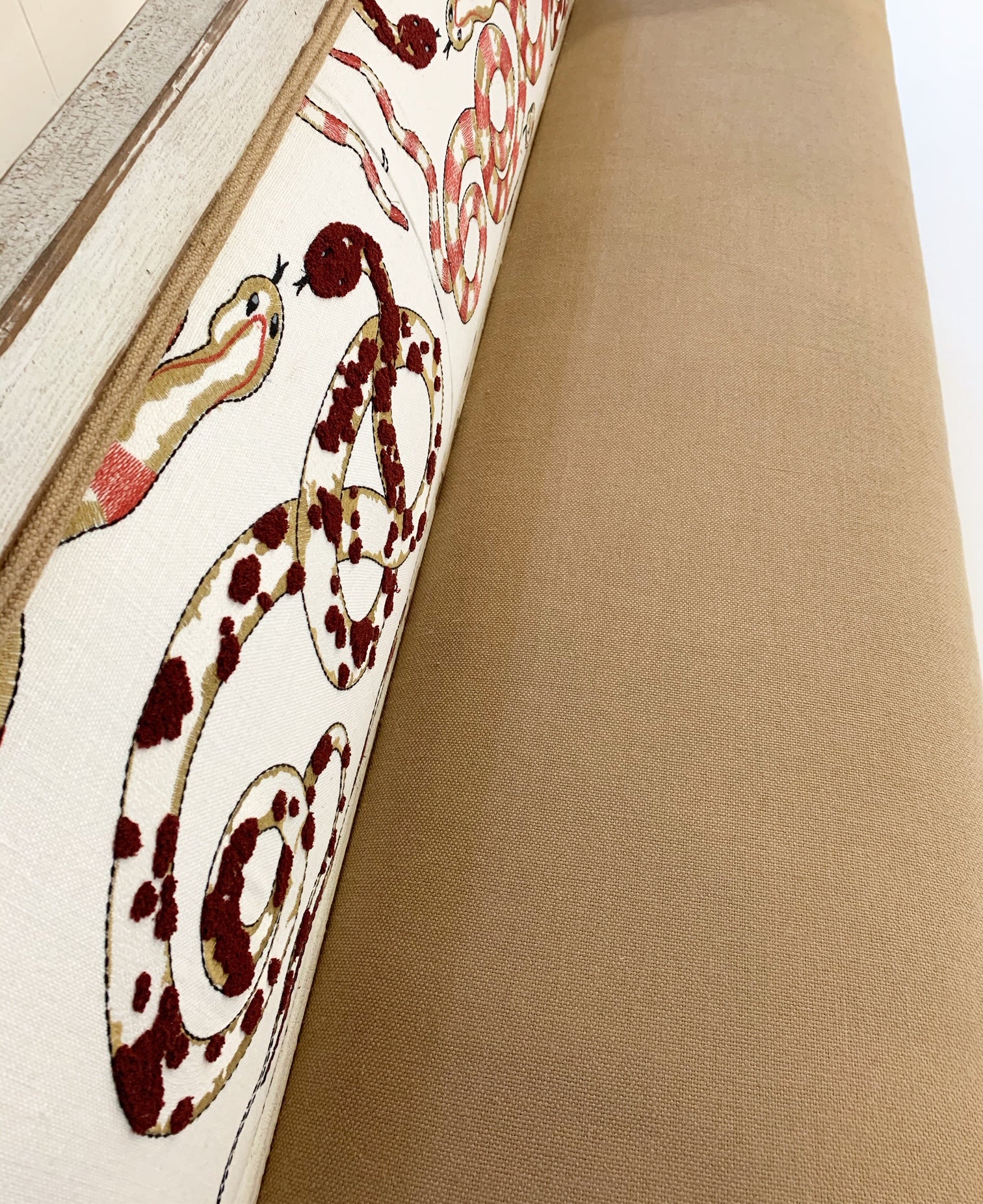 Swedish Neoclassical Style Settee in Pierre Frey and Loro Piana Linens - FORSYTH