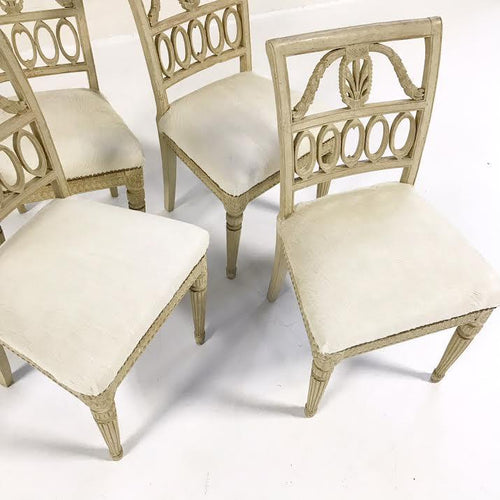 Antique Swedish Chairs in Brazilian Cowhide, set of 4 - FORSYTH