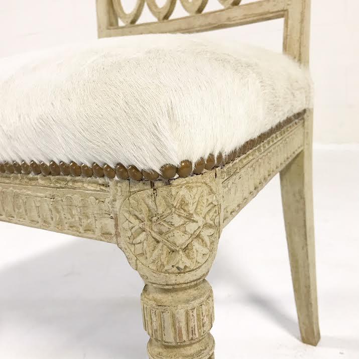 Antique Swedish Chairs in Brazilian Cowhide, set of 4 - FORSYTH