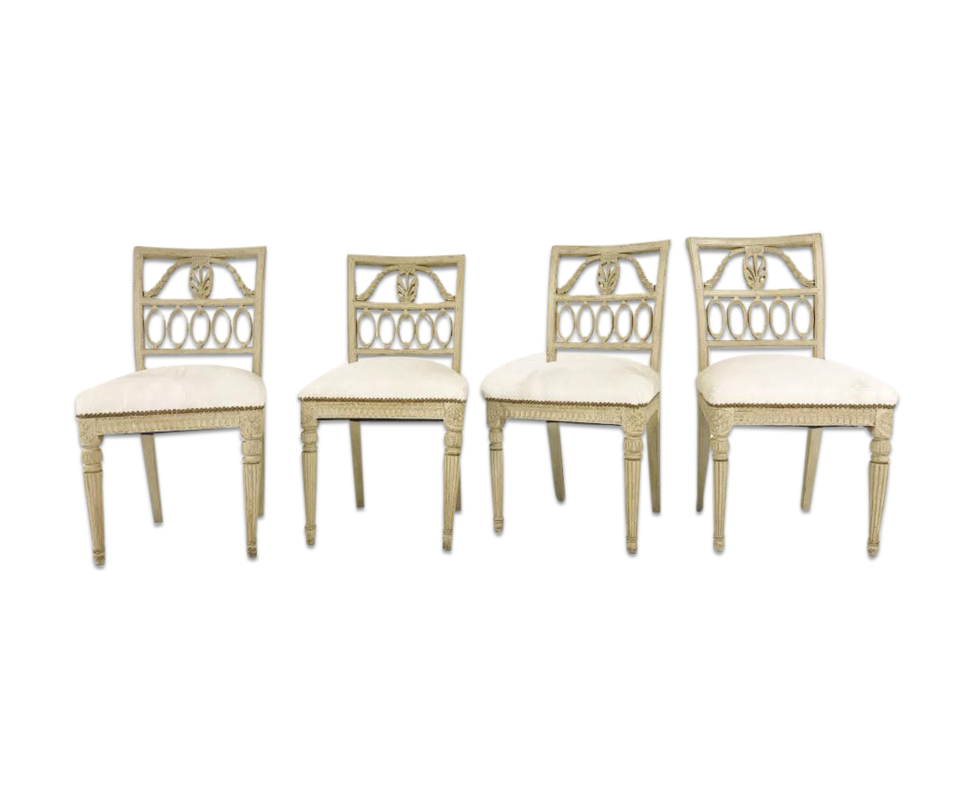 Antique Swedish Chairs in Brazilian Cowhide, set of 4 - FORSYTH