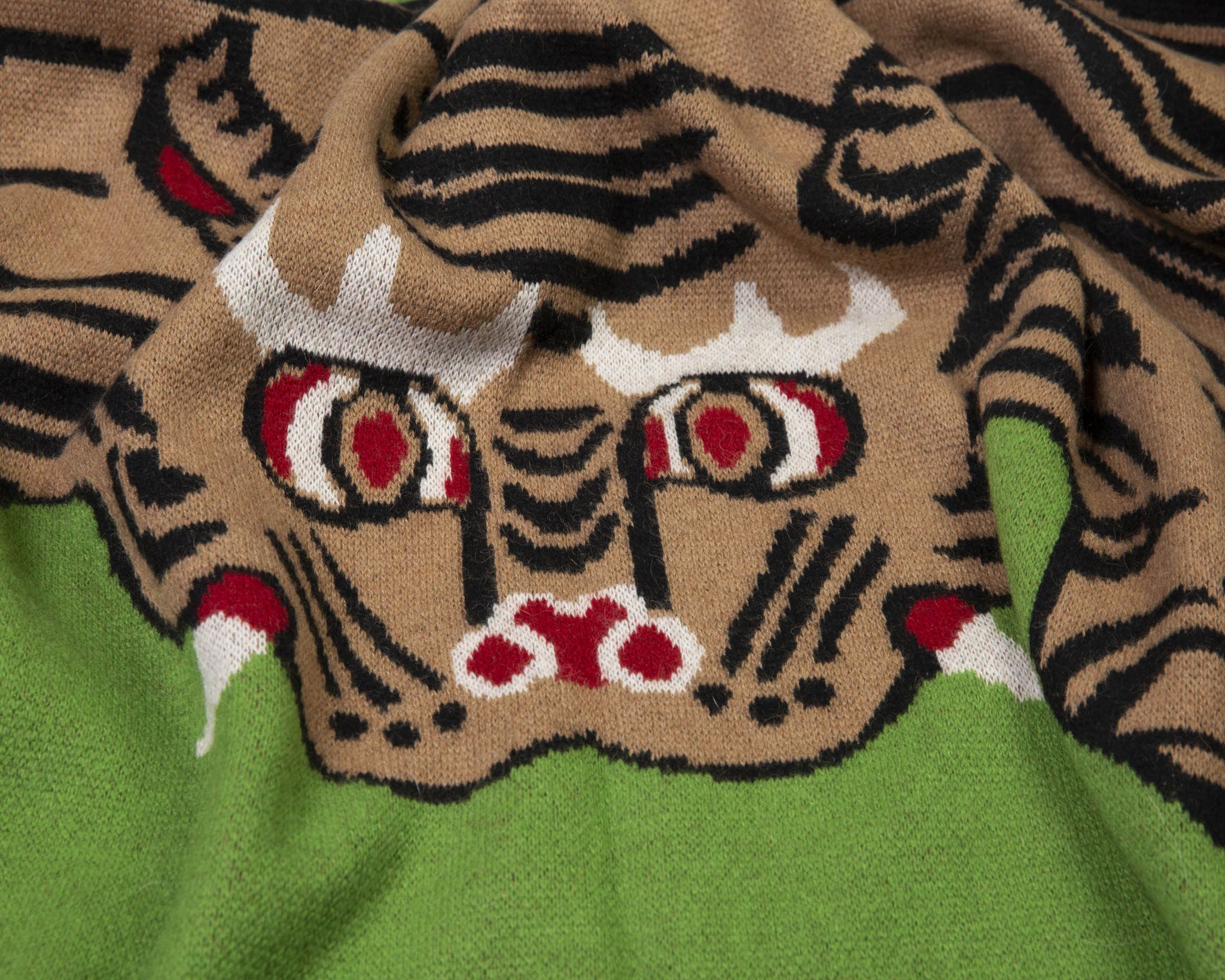 Tiger Cashmere Blanket - Green