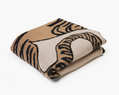 Tiger Cashmere Blanket - Natural