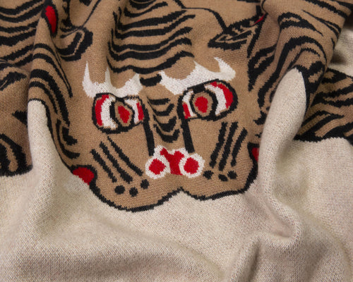 Tiger Cashmere Blanket - Natural