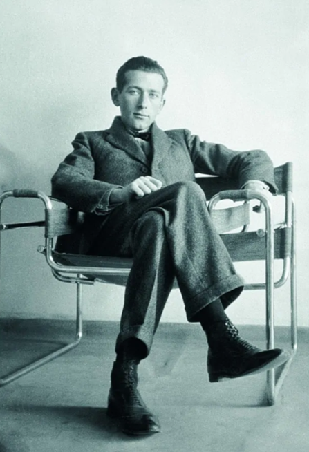 Early Canvas Model B3 "Wassily" Chair, Green Eisengarn Canvas