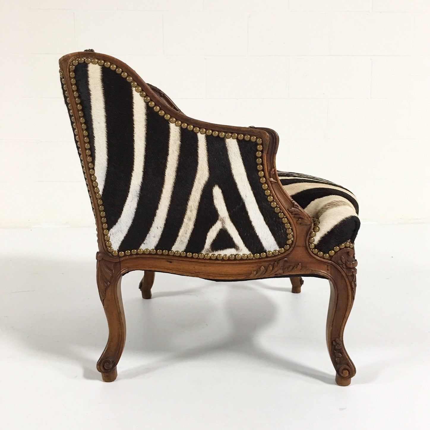 Small Antique Chair in Zebra Hide - FORSYTH