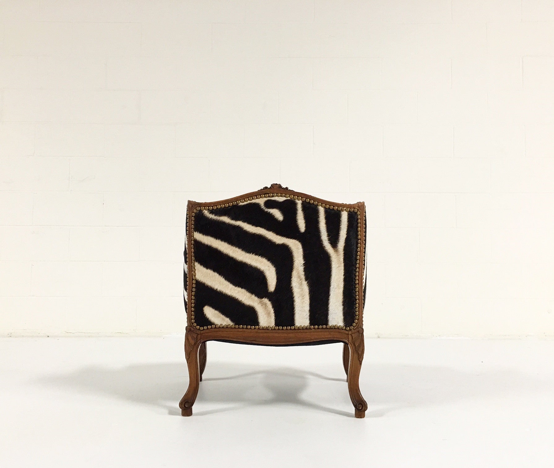 Small Antique Chair in Zebra Hide - FORSYTH