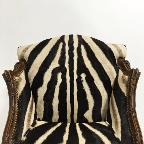 Small Antique Chair in Zebra Hide - FORSYTH