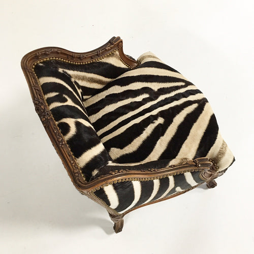 Small Antique Chair in Zebra Hide - FORSYTH