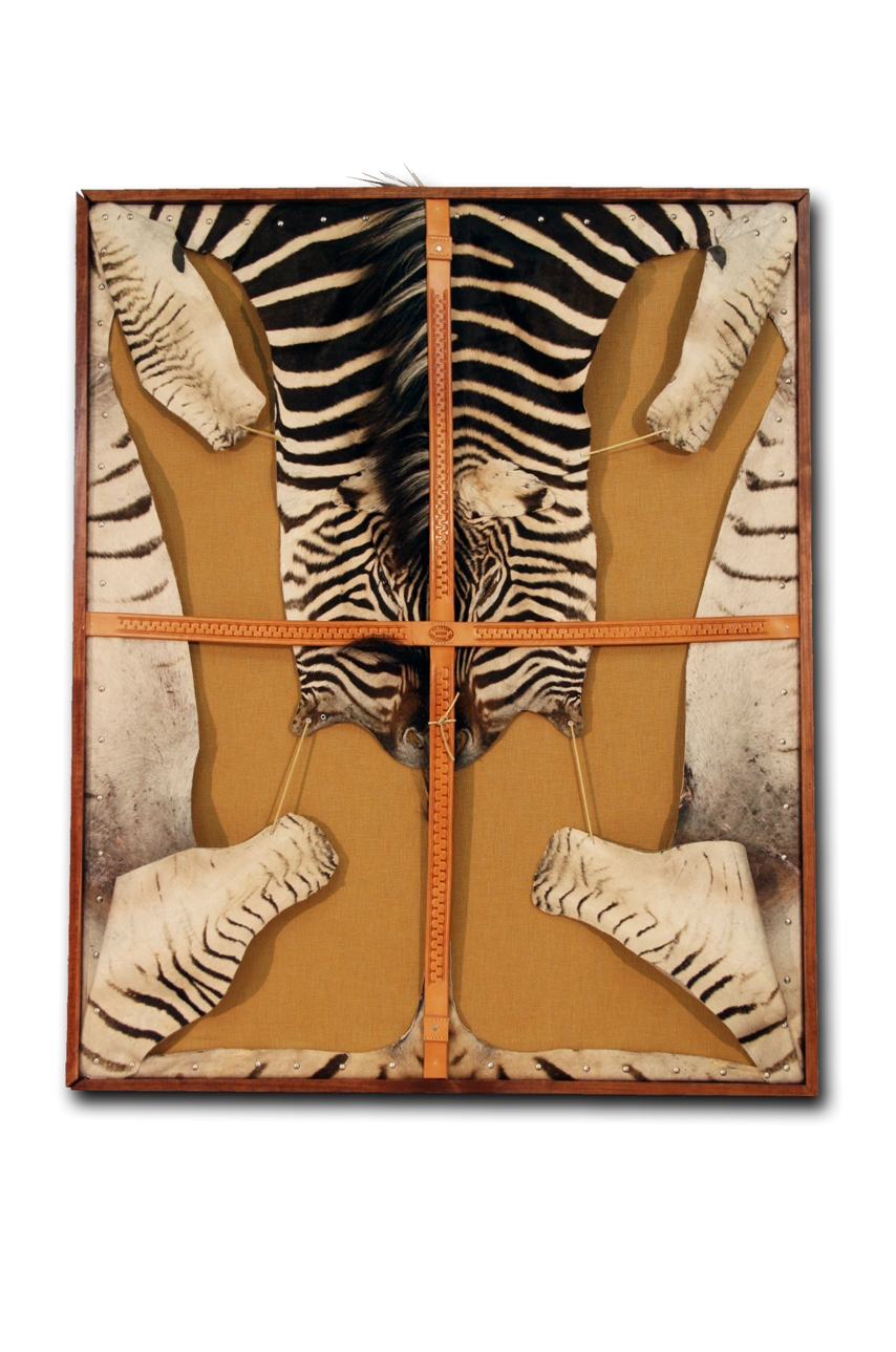 Sterling Silver Framed Zebra Hide 46x56" - FORSYTH