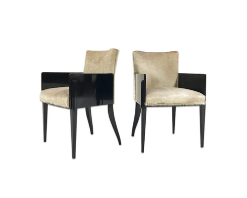 Art Deco Chairs in Brazilian Cowhide, pair - FORSYTH