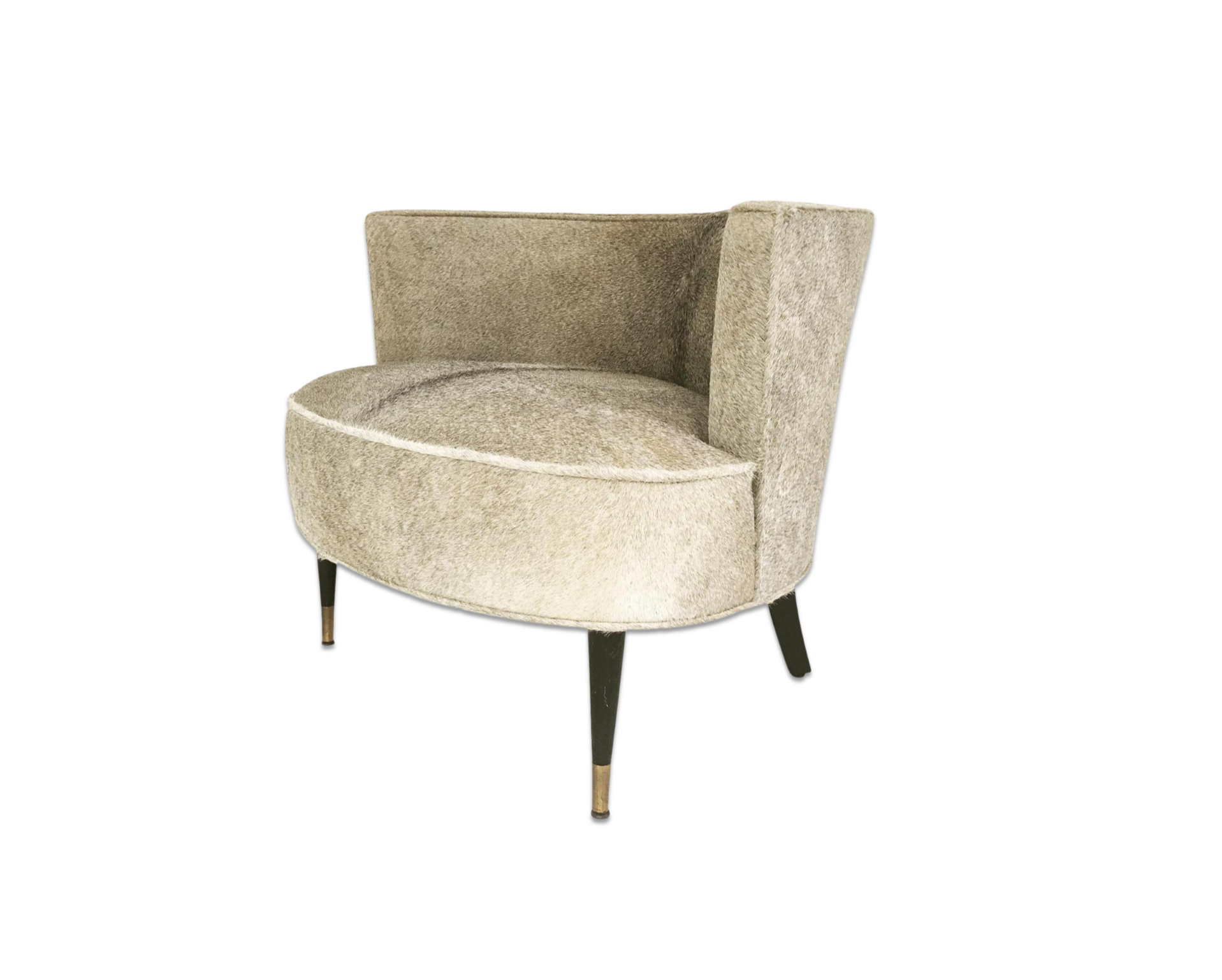 Vintage Barrel Chair in Brazilian Cowhide - FORSYTH