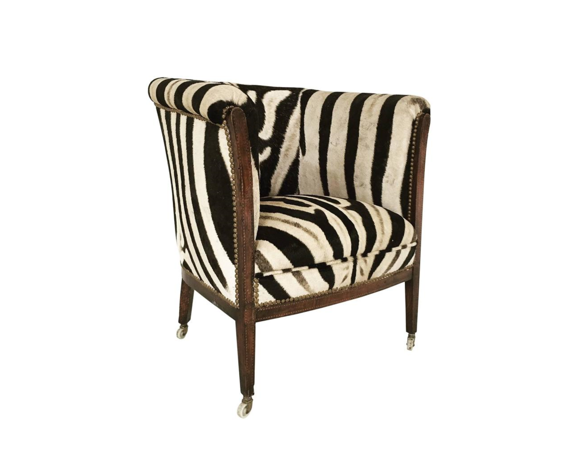 1930s Barrel Chair in Zebra Hide - FORSYTH