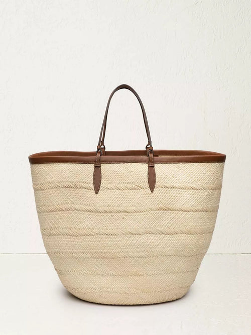 The Large Basket Tote - Cognac