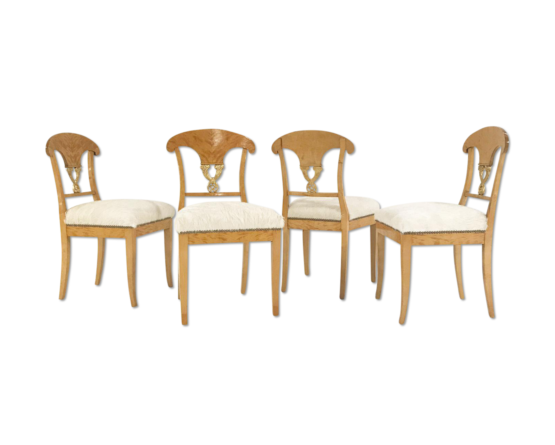 Biedermeier Chairs in Brazilian Cowhide, set of 4 - FORSYTH