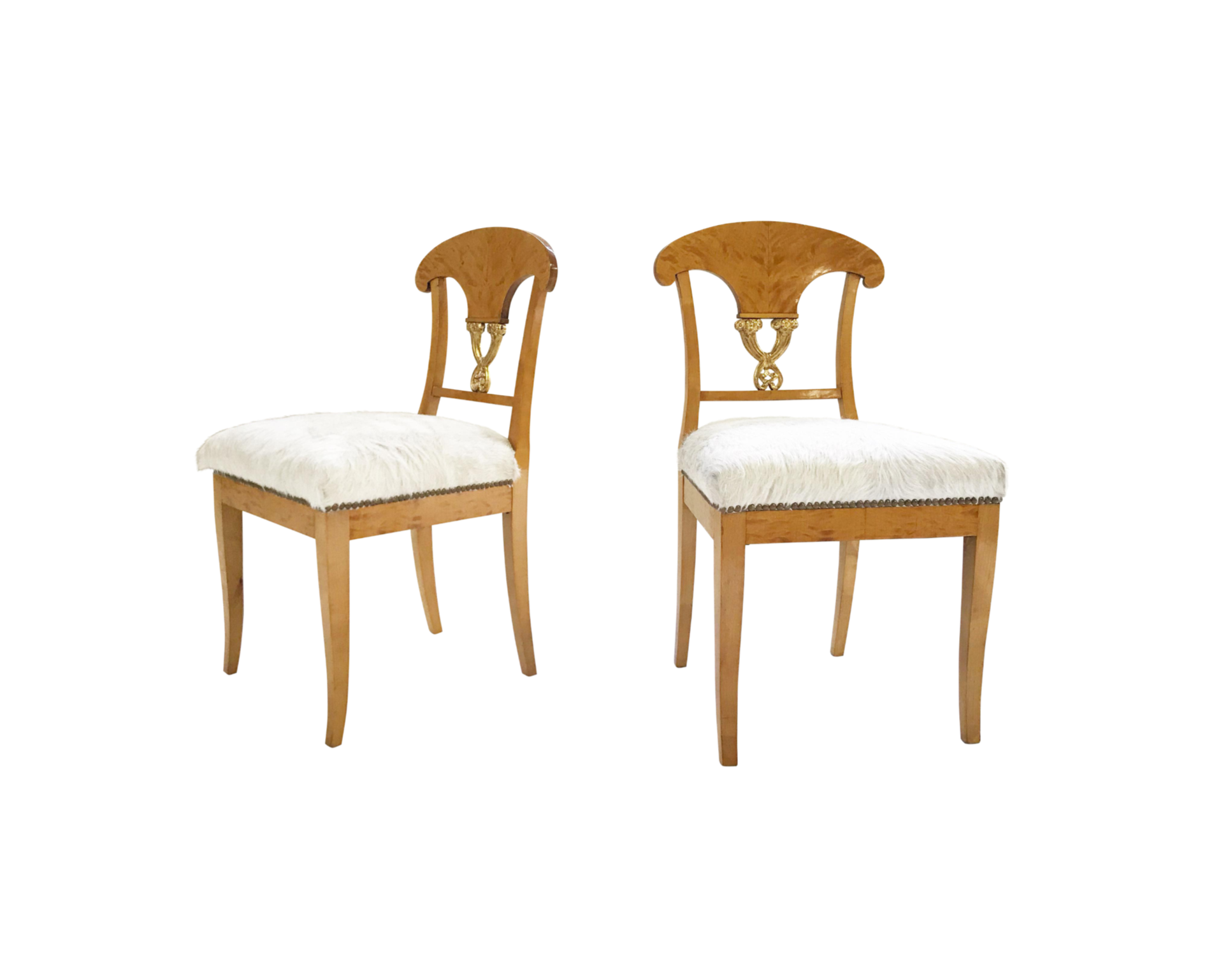 Biedermeier Chairs in Brazilian Cowhide, pair - FORSYTH