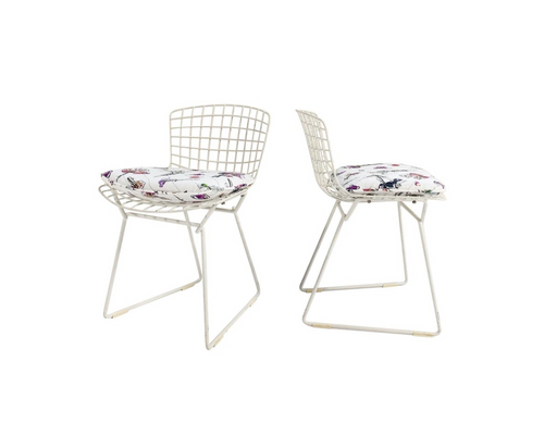 Bertoia Child's Chairs with "Flower Homicide" Cushions, pair - FORSYTH