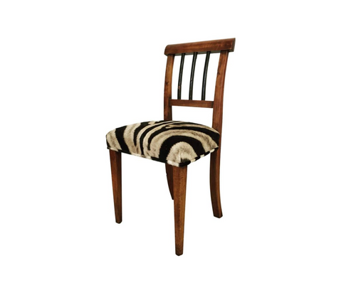 Biedermeier Side Chair in Zebra Hide - FORSYTH