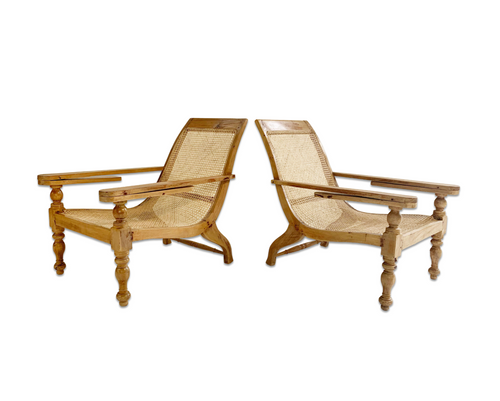 British Colonial Plantation Chairs, pair - FORSYTH