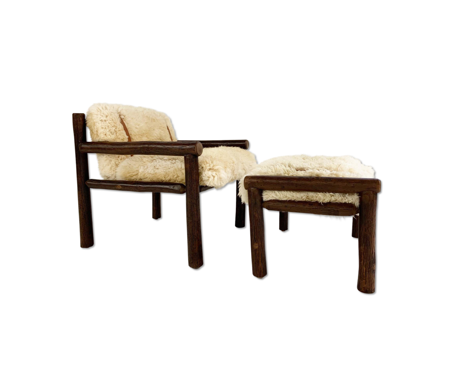 Butte Chair and Ottoman with Sheepskin Cushions - FORSYTH