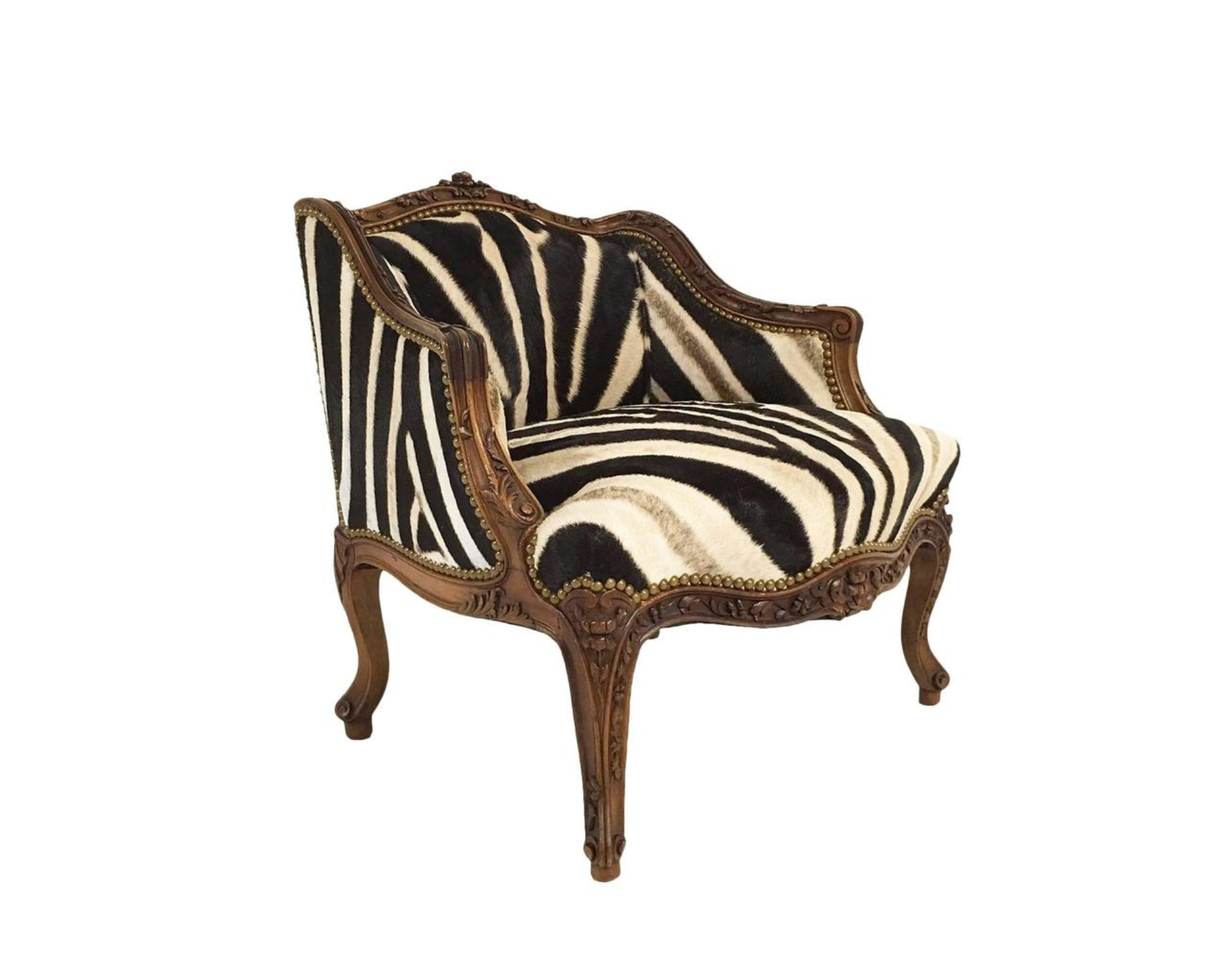 Small Antique Chair in Zebra Hide - FORSYTH